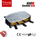 Professional grill for 6 persons(BC-1006H3S),black/hot stone plate/6 raclette pans/CE/GS/Rohs/LFGB approval